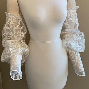 Detachable wedding sleeves - lace wedding sleeves - bishop style sleeves - bridal separates