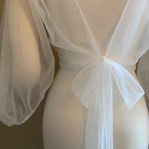 Wedding dress topper - soft tulle bridal topper - bracelet sleeves - bridal separates