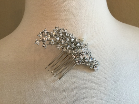 Wedding Comb - Vintage Rhinestone Hair Comb - Bridal Hair 
