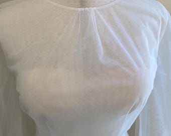 Wedding dress topper - soft tulle topper - swiss tulle topper - open back topper - bridal separates
