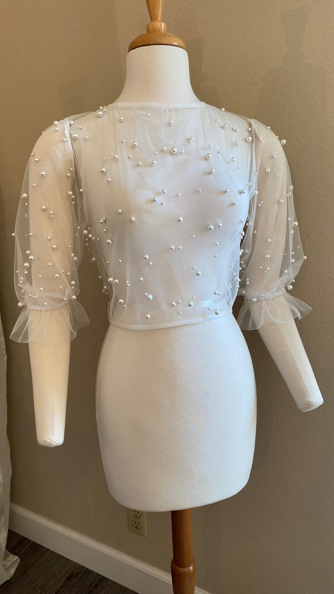 Wedding Dress Topper - Bridal Coverup - Pearl Topper - Pearl Bolero ...