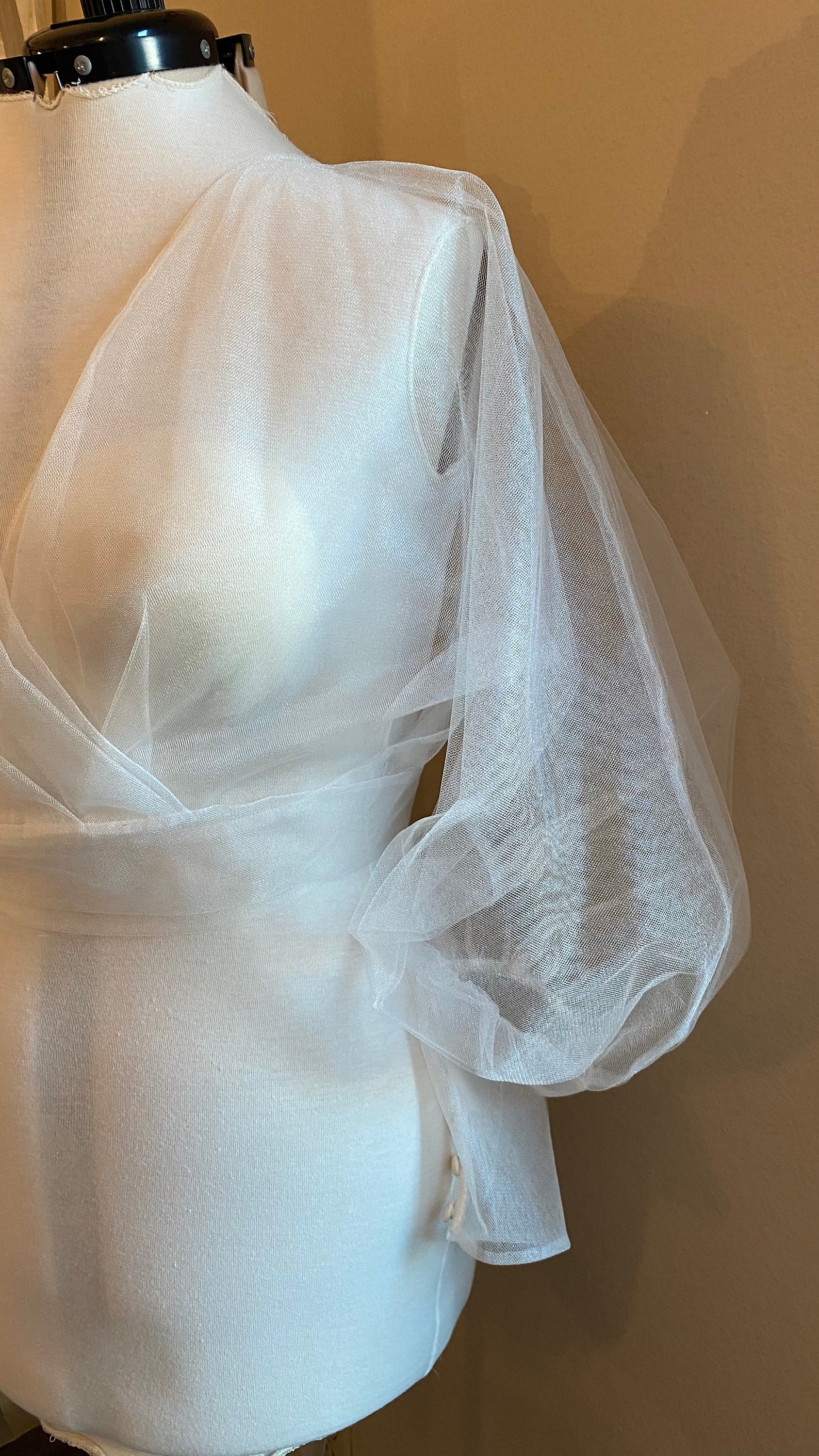 Wedding Dress Topper - Tulle Coverup - Bridal Gown Topper - Bishop Wedding Dress Topper - Tulle Coverup - Bridal Gown Topper - Bishop
