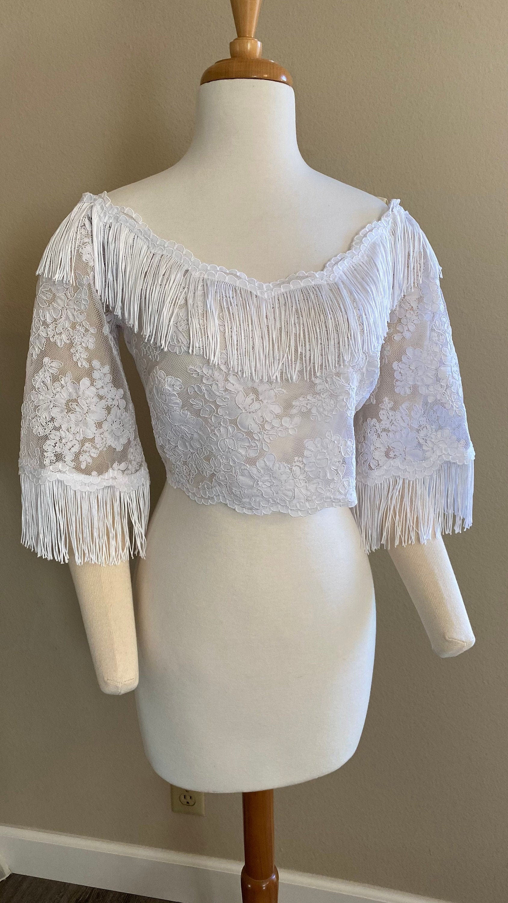 boho wedding dress topper Light ivory long sleeve wedding dress topper