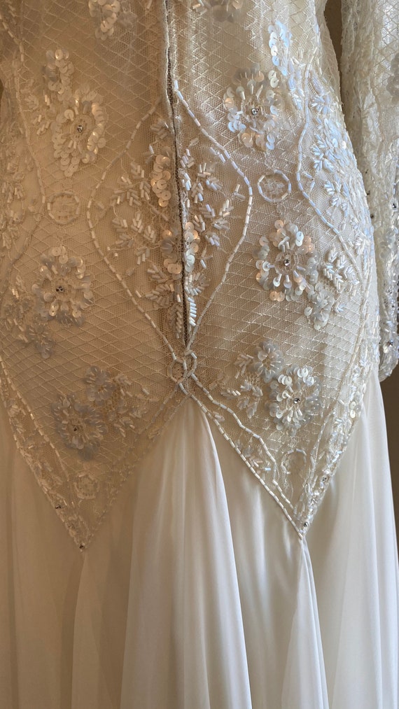 Vintage wedding gown, beaded wedding gown, lace weddi… Gem