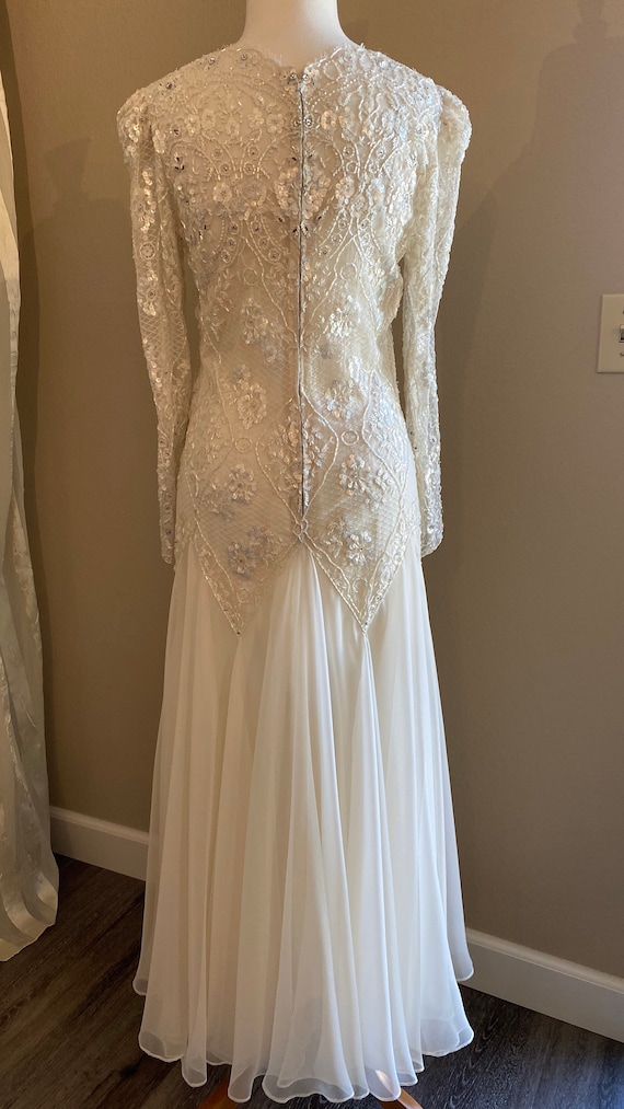 Vintage wedding gown, beaded wedding gown, lace w… - image 4