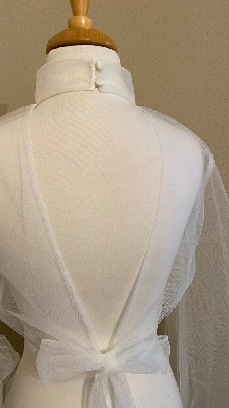 Wedding Dress Topper - Tulle Topper - Mock Turtle Neckline - Bishop ...