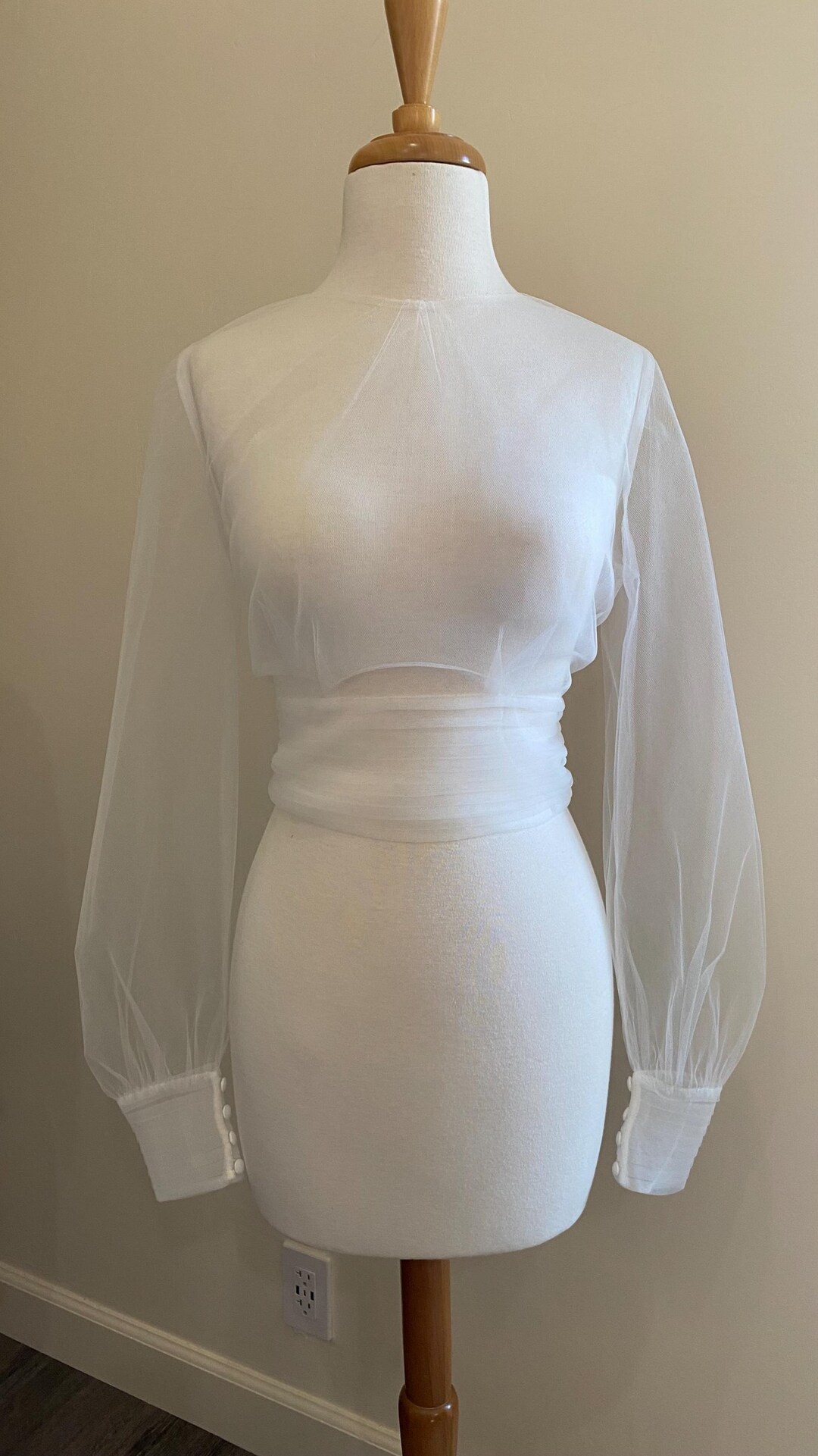 Wedding Dress Topper - Wedding Bolero - Pleated Tulle Topper - Tulle ...