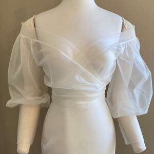 Wedding Dress Topper - Bridal Topper - off Shoulder Topper - Tulle Wrap ...