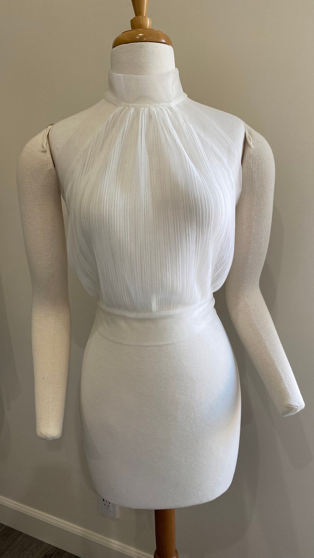 Wedding Dress Topper - Halter Neck Topper - Mock Neck Topper - Pleated ...