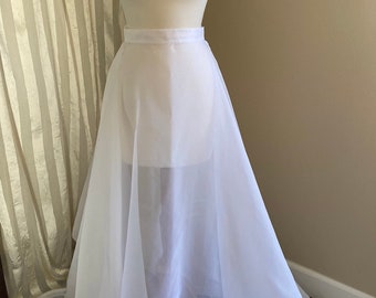 Wedding dress overskirt - organza overskirt - bridal overskirt - white sheer overskirt