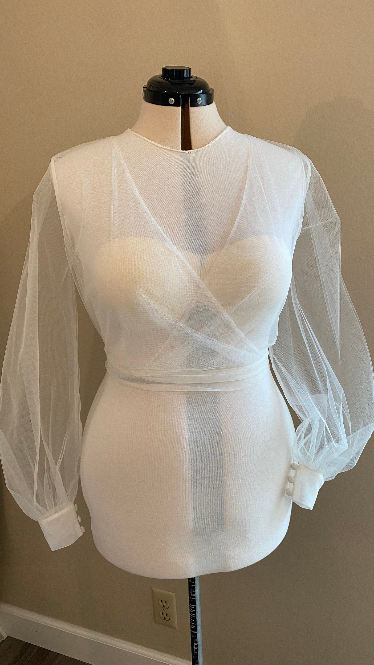 Wedding Dress Topper Wedding Gown Topper Tulle Wrap Topper Bishop ...