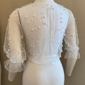 Wedding Dress Topper - Bridal Coverup - Pearl Topper - Pearl Bolero ...