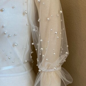 Wedding Dress Topper - Bridal Coverup - Pearl Topper - Pearl Bolero ...
