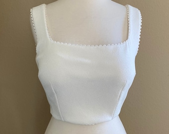 Wedding dress top - bridal top - bridal separates - square neckline top - bridal topper