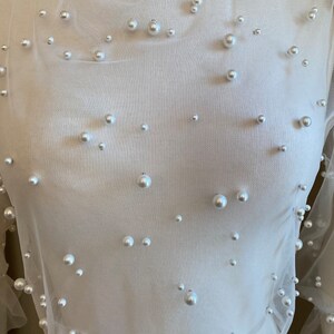 Wedding Dress Topper - Bridal Coverup - Pearl Topper - Pearl Bolero ...