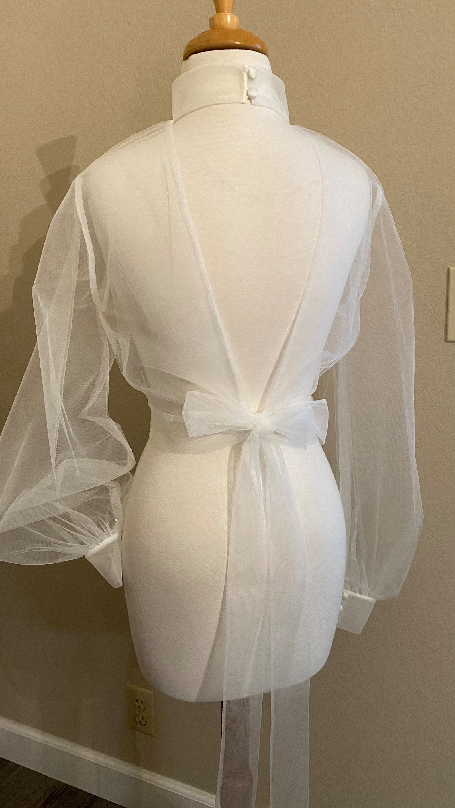 Wedding Dress Topper - Tulle Topper - Mock Turtle Neckline - Bishop ...