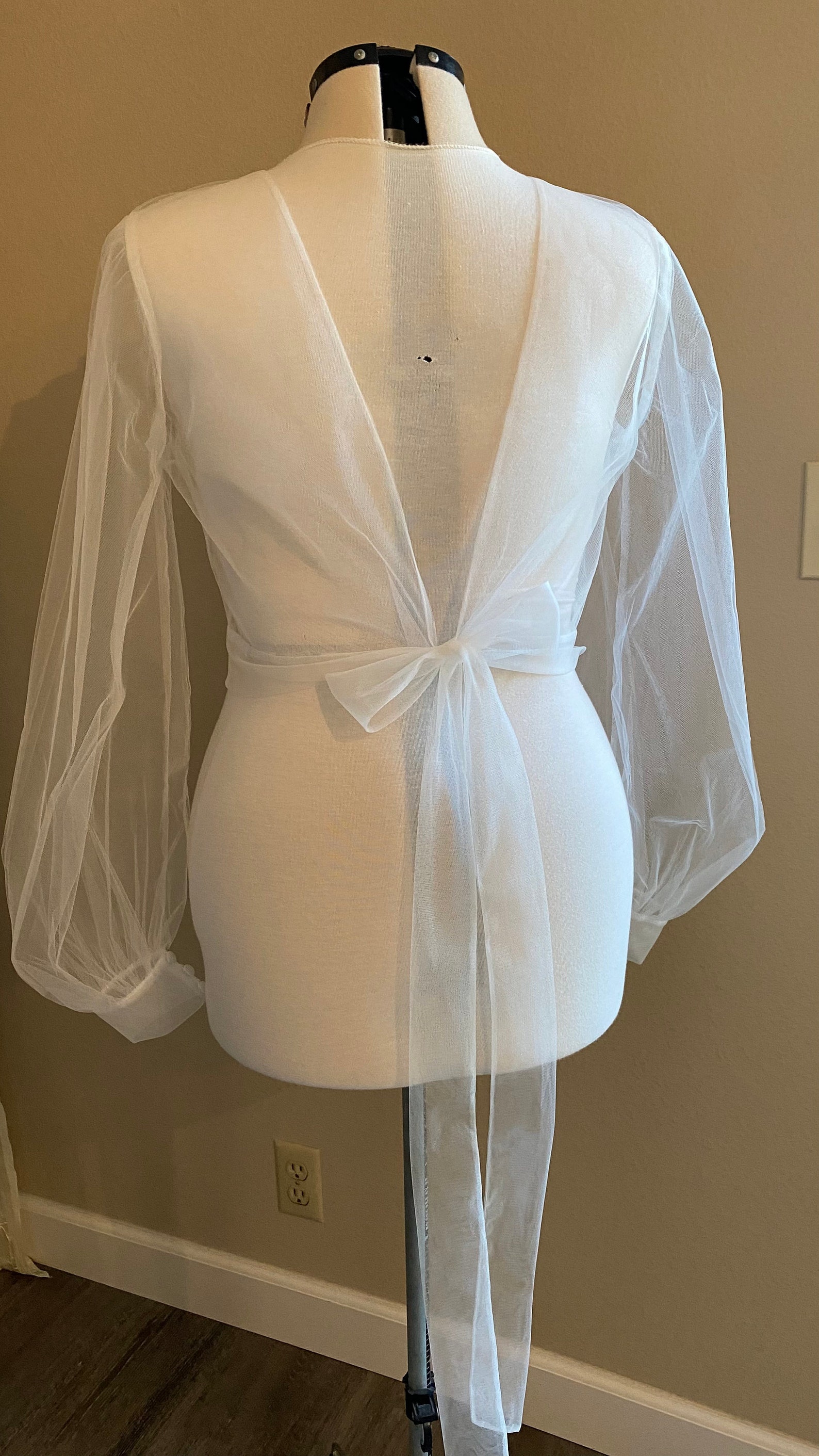 Wedding Dress Topper - Wedding Dress Coverup - Tulle Topper - Bishop ...
