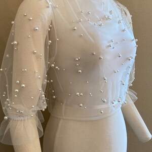 Wedding Dress Topper - Bridal Coverup - Pearl Topper - Pearl Bolero ...