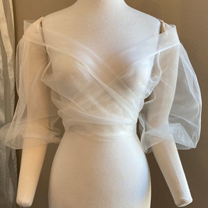 Wedding Dress Topper Wedding Gown Topper Tulle Topper Bridal Coverup ...
