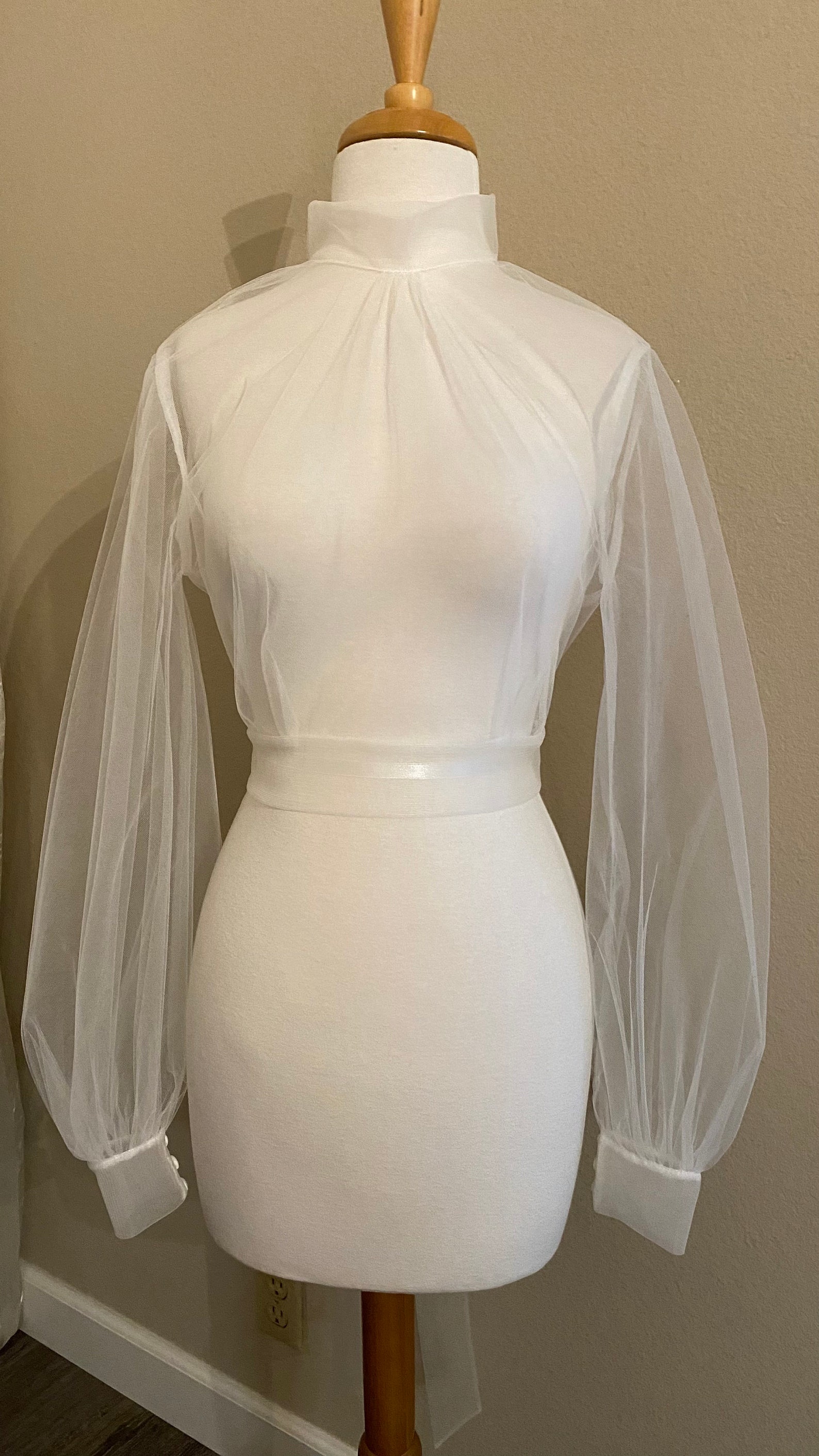 Wedding Dress Topper - Tulle Topper - Mock Turtle Neckline - Bishop ...