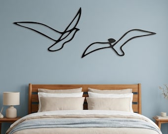 Seagull Metal Wall Art, Bird Silhouette Metal Wall Art, Flying Bird Metal Art, Contemporary Bird Art, Seaside Home Decor, Gifts For Friend