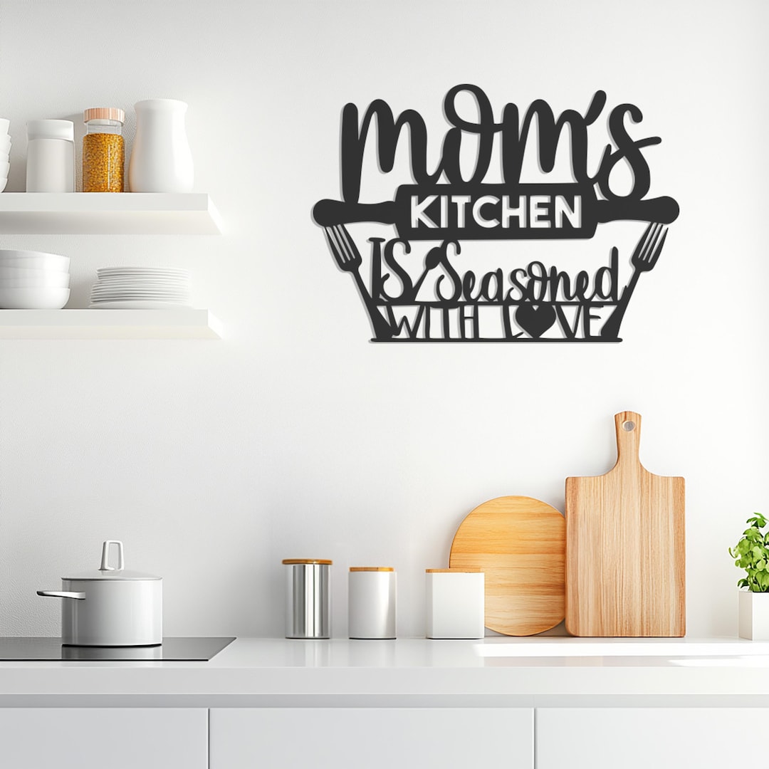 Mom's Kitchen Metal Wall Art, Kitchen Wall Art, Kitchen Metal Wall ...