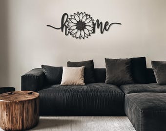 Sunflower Metal Wall Art, Home Metal Wall Art, Sunflower Metal Wall Decor, Modern Home Metal Wall Decor, Floral Metal Art Housewarming Gift