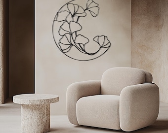 Ginkgo Leaf Metal Wall Art, Modern Floral Metal Wall Art, Metal Wall Art, Botanical Metal Art, Ginkgo Leaf Metal Wall Decor, Gifts For Home