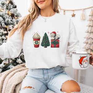 Christmas Kitten Sweatshirt, Cat Lover Holiday Jumper, Cozy Xmas Pullover, Festive Feline Sweater, Winter Animal Top