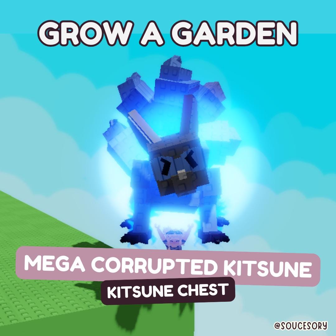 MEGA / JUMBO Corrupted Kitsune (prismatic) | Grow a Garden (pet