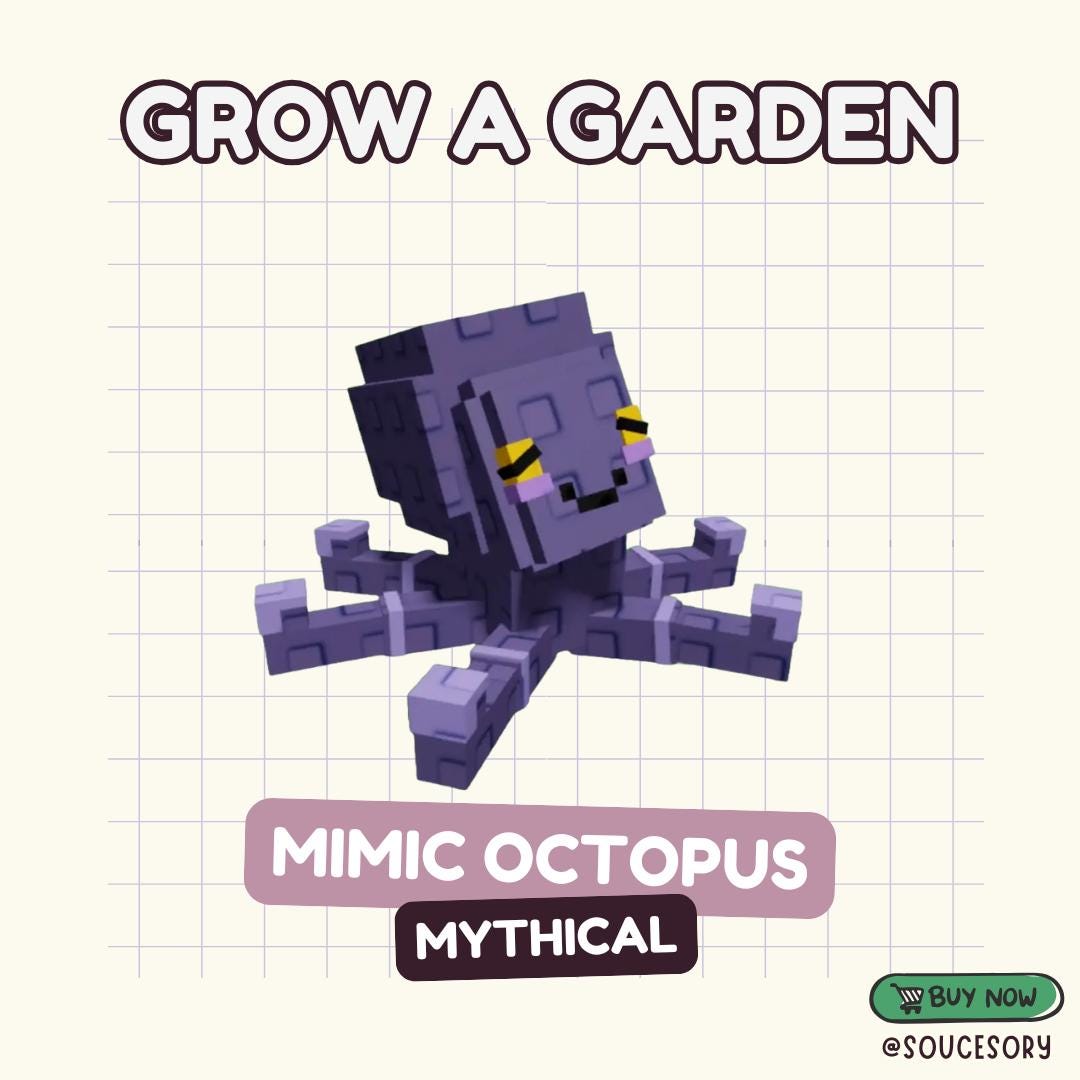 Mythic Mimic Octopus – Roblox Grow A Garden Game Item (Mythic Pet) – 10 Minute Digital Delivery