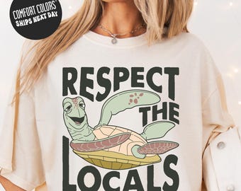 Respect the Locals Shirt Comfort Colors® Caretta Caretta Shirt Sea Life Tee Sea Animals Shirt Loggerhead Sea Turtle Shirt Respect the Locals