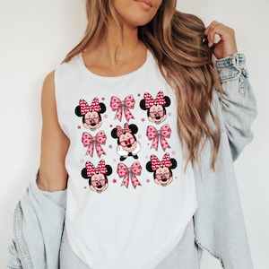 Disney Classic Minnie Mouse Tank Top Minnie Mouse and Coquette Elements Tank Top Disneyland Holiday Vacation Tank Disney Retro Tank