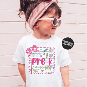 Pre-k Shirt Girls Back To School Shirt Pre-k Coquette Kid Shirt Kids School Girl Pre-k Shirt School Gift Toddler First Day Of School Teacher