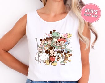 Disney Tank Top Mickey and Friends Tank Top Buzz Lightyear Woody Tank Top Kids Toddler Disneyland Vacation Tank Disney Retro Tank