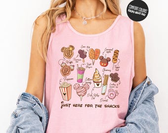 Disney Snacks Jersey Tank Top Disneyland Snacks Summer Shirt Comfort Colors Disney Tee Disney World Snacks Long Sleeve