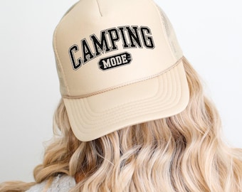 Camping Mode Foam Trucker Hat Camping Crew Cap Unisex Foam Trucker Hat Camping Mode Caps Gift For Camping Hat Camping Cap Group Camp Hats