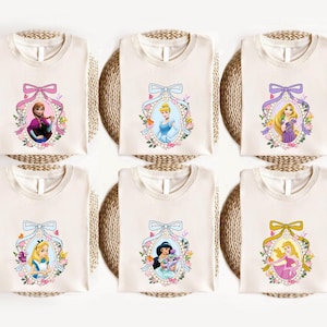a set of six disney princess t - shirts