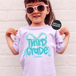 Custom Third Grade Shirt Design Back To School Shirt Comfort Colors Shirt Kids School Girls 3rd Grade Shirt School Gift First Day Of School
