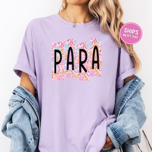 Para Shirt Comfort Colors Coquette Paraprofessional Back to School Staff Shirt Teacher Assistant Gift Education Support Tee New Assistant