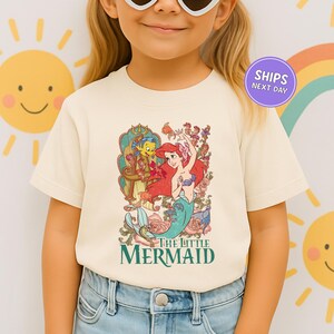 Disney Ariel Tee, Comfort Colors Under The Sea Shirt, Disney Princess Fan Apparel, Little Mermaid Ocean Friends Vacation Top, Ariel Flounder