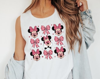 Disney Classic Minnie Mouse Tank Top Minnie Mouse and Coquette Elements Tank Top Disneyland Holiday Vacation Tank Disney Retro Tank