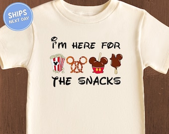 Disney Kids Shirt I'm Here for Snacks T-Shirt Disneyland Trip Long Sleeve Mickey and Friends Popsickles Sweatshirt