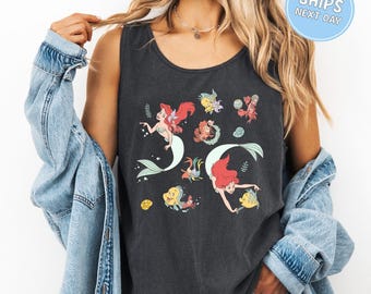 Princess Ariel Sea Tank Top Comfort Colors Tank Top Disney Princess Tank Disney Trip Tee Disney Ariel Summer Tank Top Disney Tank Top