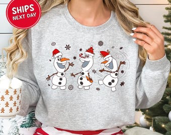 Olaf Christmas Sweatshirt Cozy Disney Sweatshirt Merry Christmas Disney Frozen Christmas Party Shirt Snowman Disneyland Christmas Shirt