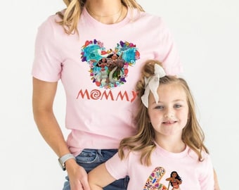 Custom Disney Moana Shirt, Princess Moana Birthday Party Family Tee, Disney Princess Birthday Personalized Shirt, Matching Family Birthday