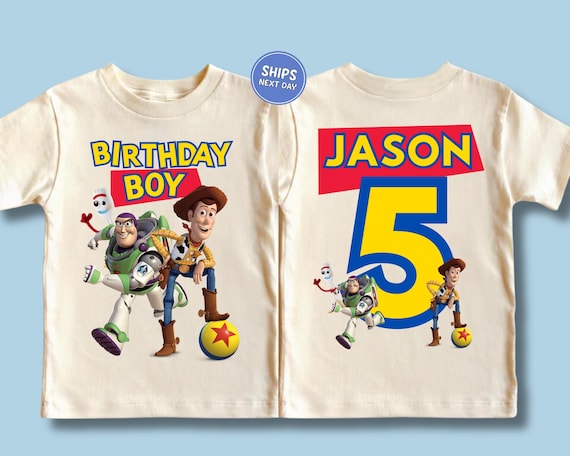 Toy Story Custom Birthday Shirt Personalized Disney Birthday Boy T-Shirt  Woody Buzz Lightyear Jessie Birthday Tee for Kids