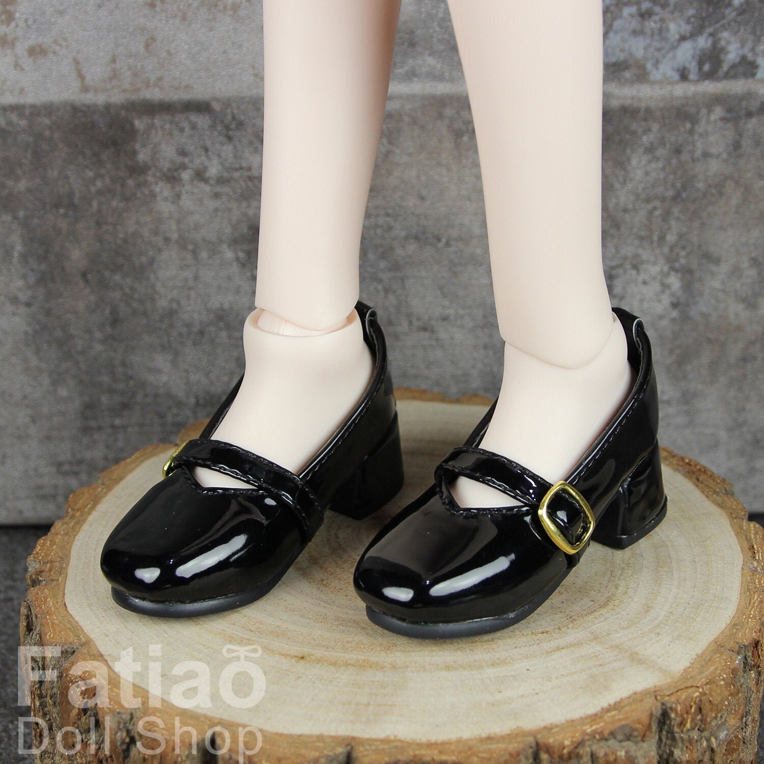 Black 1/3 Cute Student Leather Shoes for Women BJD SD Doll Model 