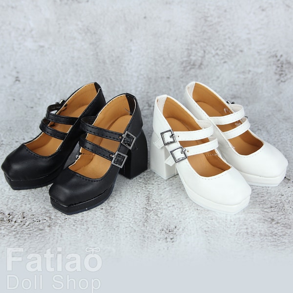 Fatiao -  New 1/3 BJD Supper dollfie SD16 High-heeled Lolita Dolls shoes - Black / White (Size 6.8cm)