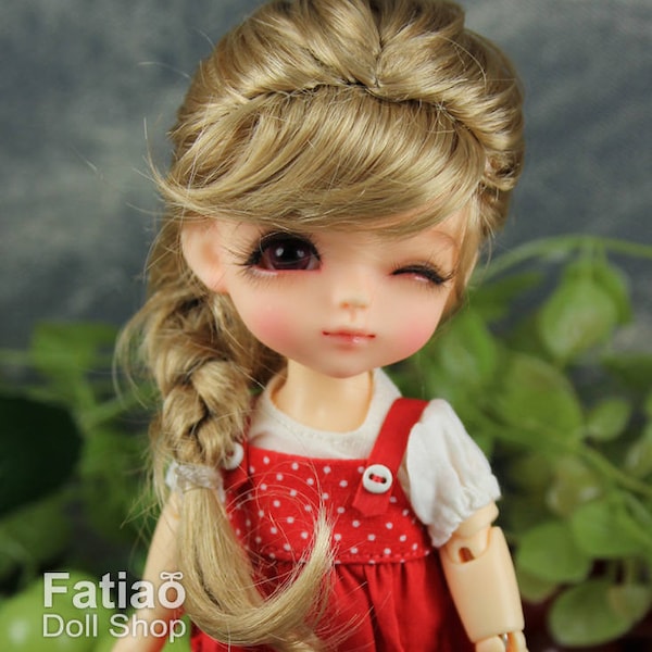 Fatiao - BJD Dollfie Lati Yellow Pukifee 5-6" Doll Wig - Baby Brown